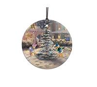 Disney - Donald and Daisy Duck - Victorian Christmas by Thomas Kinkade Studios - 3.5” Starfire Prints Hanging Glass Print Accessory | Arrives in Velveteen Gift Bag