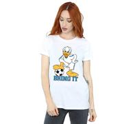 Disney Donald Duck Bring It Cotton Boyfriend T-Shirt In White White XL