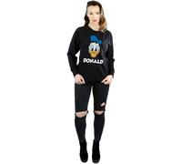Disney Donald Duck Face Cotton Sweatshirt In Black Black S