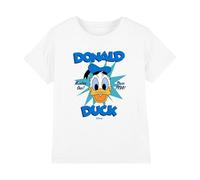 Disney Donald Duck Face Star Kids T Shirt, White, 7-8