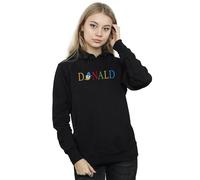 Disney Women's Donald Duck Letters Hoodie in Black | Size: Large Disney Black L