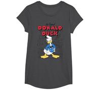 Disney Donald Duck Original Donald How To Draw Background T-Shirt, Girls, Dark Heather Grey, Medium