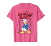 Disney Donald Duck Original Donald How To Draw Background T-Shirt, Men, Pink Heather, Small