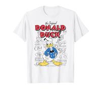 Disney Donald Duck Original Donald How To Draw Background T-Shirt, Men, White, 4X-Large