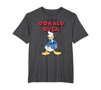 Disney Donald Duck Original Donald How To Draw Background T-Shirt, Men's Big and Tall, Dark Heather Grey, 6X Tall