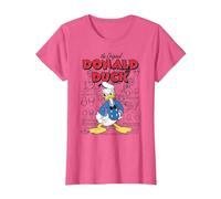 Disney Donald Duck Original Donald How To Draw Background T-Shirt, Women, Pink Heather, Small