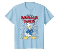 Disney Donald Duck Original Donald How To Draw Background T-Shirt, Youth, Baby Blue, Medium