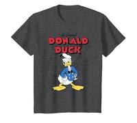 Disney Donald Duck Original Donald How To Draw Background T-Shirt, Youth, Dark Heather Grey, Large
