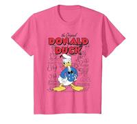 Disney Donald Duck Original Donald How To Draw Background T-Shirt, Youth, Pink Heather, Medium