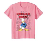 Disney Donald Duck Original Donald How To Draw Background T-Shirt, Youth, Pink, Medium