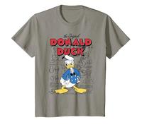Disney Donald Duck Original Donald How To Draw Background T-Shirt, Youth, Slate Grey, Medium