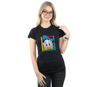Disney Donald Duck Panicked Cotton T-Shirt In Black Black XXL