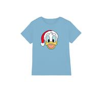 Disney Donald Duck Santa Hat Kids T-Shirt, Light Blue | Size: 5-6 Years Disney Light Blue 5-6 Years