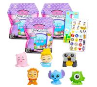 Disney Doorables Blind Bags Set - Bundle with 3 Squish'Alots Mini Figures Series 1 for Kids, Adults Plus Stickers | Disney Doorables Squish'Alots Squishy Mini Figures