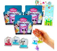 Disney Doorables Tsunameez Blind Bag Keychains Bundle - 3 Pack Tsunameez Disney Doorables Keychains Mystery Bag Collection with Bonus Stickers | Series 1, Multicolor, Disney Figural Keychain