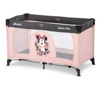 hauck Dream N Play, Disney Minne Mouse Sweetheart - Travel Cot with Transport Bag for Babies & Toddlers, Lightweight, Fast & Compact Folding, 120cm x 60cm, from Birth up to 15 kg