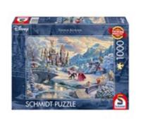 Schmidt | Thomas Kinkade: Disney Beauty & the Beast Winter Enchantment Puzzle - 1000pc | Puzzle | Ages 14+ | 1+ Players