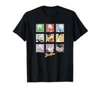 Disney Duck Tales Group Shot Colored Box Up Portraits T-Shirt, Men, Black, Small