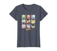 Disney Duck Tales Group Shot Colored Box Up Portraits T-Shirt, Women, Heather Blue, X-Small