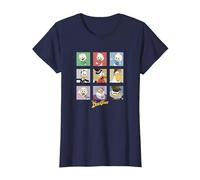 Disney Duck Tales Group Shot Colored Box Up Portraits T-Shirt, Women, Navy Blue, Medium