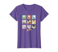 Disney Duck Tales Group Shot Colored Box Up Portraits T-Shirt, Women, Purple Heather, Medium
