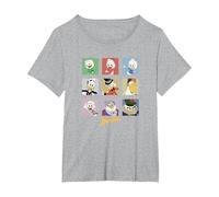 Disney Duck Tales Group Shot Colored Box Up Portraits T-Shirt, Women's Plus, Heather Grey, 4X