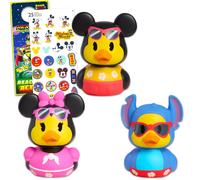 Disney Duckalooz Rubber Ducks - Bundle with 3 Duckalooz Featuring Mickey, Minnie, and Stitch | Disney Bath Tub Toys for Kids, Boys, Girls