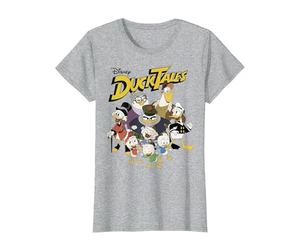 Disney DuckTales Modern Group Shot Logo T-Shirt, Women, Heather Grey, Large