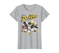 Disney DuckTales Modern Group Shot Logo T-Shirt, Women, Heather Grey, X-Large
