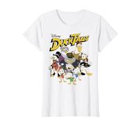Disney DuckTales Modern Group Shot Logo T-Shirt, Women, White, Medium