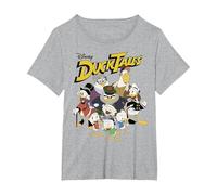 Disney DuckTales Modern Group Shot Logo T-Shirt, Women's Plus, Heather Grey, 1X
