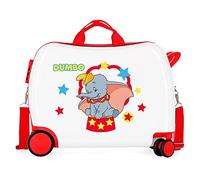 Disney Dumbo Children's Suitcase, White, 50 x 39 x 20 cm, Hard Plastic, Side Combination Lock, 34 litres, 1.8 kg, 4 Wheels