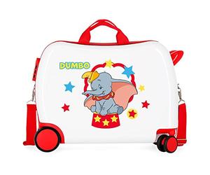 Disney Dumbo Children's Suitcase, White, 50 x 39 x 20 cm, Hard Plastic, Side Combination Lock, 34 litres, 1.8 kg, 4 Wheels