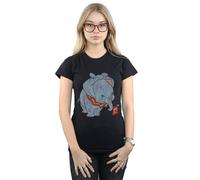 Disney Dumbo Classic Tied Up Ears Cotton T-Shirt In Black Black XXL