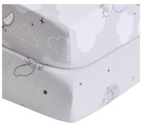 Disney Dumbo Cotton Twin Pack Nursery Fitted Sheet - Cot Bed