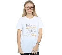 Disney Dumbo Follow Your Dream Cotton Boyfriend T-Shirt In White White M