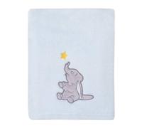 Disney Dumbo - Shine Bright Little Star Aqua, Grey & Yellow Super Soft Baby Blanket with Applique, Aqua, Grey, Yellow, (4453210P)