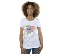 Disney Dumbo Sitting On Books Cotton T-Shirt In White White XL