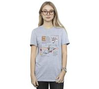 Disney Dumbo Story Book Page Cotton Boyfriend T-Shirt In Grey Grey S