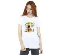 Disney Encanto Animal Magnet Cotton Boyfriend T-Shirt In White White XXL