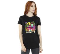 Disney Encanto Many Houses Cotton Boyfriend T-Shirt In Black Black XXXL