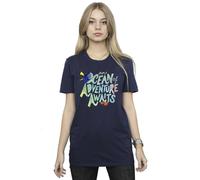 Disney Women's Finding Dory Ocean Of Adventure Cotton Boyfriend T-Shirt in Navy | Size: 2XL Disney Navy 2XL
