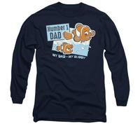 Disney Finding Nemo Pixar Finding Nemo Number 1 Dad Marlin Unisex Long Sleeve T Shirt, Navy, X-Large