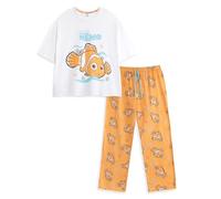 Disney Finding Nemo Women's Short Sleeve Long Leg Pyjama Set | Orange Animal Print Sleepwear & Loungewear | Crew Neck PJs for Relaxation & Bedtime | Finding Nemo Merch - XX-Large