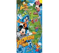 Disney Florida Map Beach Towel II (Florida Namedrop) (Multicolor, Florida Map Towel II)