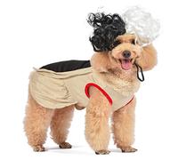 Disney for Pets Halloween Disney Villains Cruella Costume - Medium - | Disney Villains Halloween Costumes for Dogs, Officially Licensed Disney Dog Halloween Costume, Beige (FF22928)