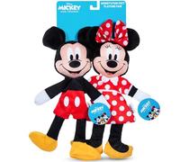 Disney for Pets Mickey Mouse & Minnie Mouse Plush Squeaker with Crinkle Flattie Body Dog Toy Set Dog Toys | Plush Squeaker Toy for Dogs Inspired by Mickey Mouse, 13.5in - 2 Pack
