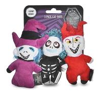 Disney for Pets Tim Burton's Nightmare Before Christmas: Trick-or-Treaters Shock, Barrel, Lock Plush Catnip w/Crinkle Cat Toy- 3PK | Halloween Cat Toys