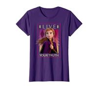 Disney Frozen 2 Anna Live Your Truth Portrait T-Shirt, Women, Purple, Medium