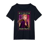 Disney Frozen 2 Anna Live Your Truth Portrait T-Shirt, Women's Plus, Black, 2X
